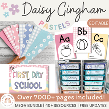  Daisy Gingham Pastels Classroom Decor Bundle - Miss Jacobs Little Learners