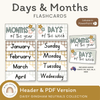 Days and Months Headers - Daisy Gingham Neutrals Decor - Miss Jacobs Little Learners