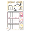 Days at School Display | 100 Days of School Tally | Daisy Gingham Pastels Classroom Decor - Miss Jacobs Little Learners