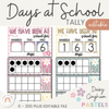 Days at School Display | 100 Days of School Tally | Daisy Gingham Pastels Classroom Decor - Miss Jacobs Little Learners