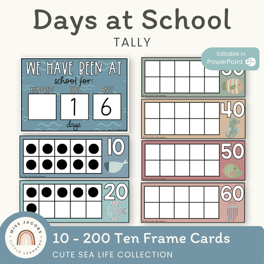Days At School Tally Display - Cute Sea Life Classroom Decor
