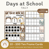 Days At School Tally Display - Daisy Gingham Neutrals Decor - Miss Jacobs Little Learners