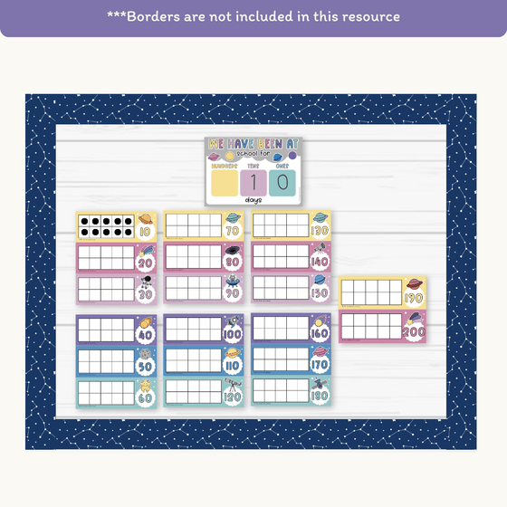 Days at School Tally Display - Dreamy Space Theme Classroom Decor - Miss Jacobs Little Learners