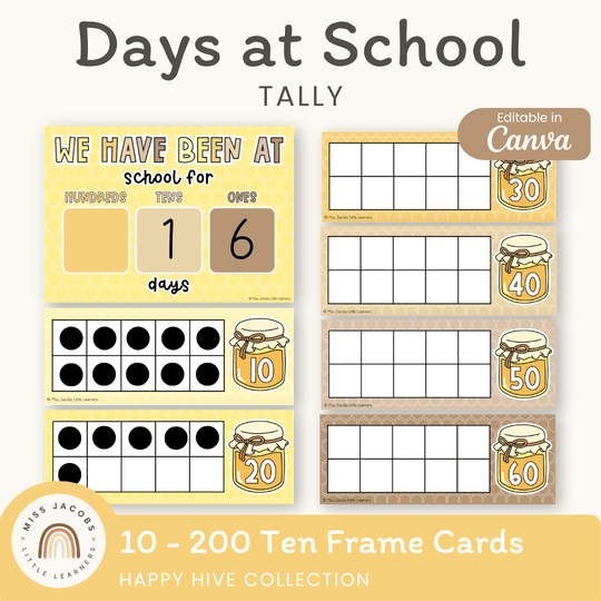 Days At School Tally Display - Happy Hive Classroom Decor