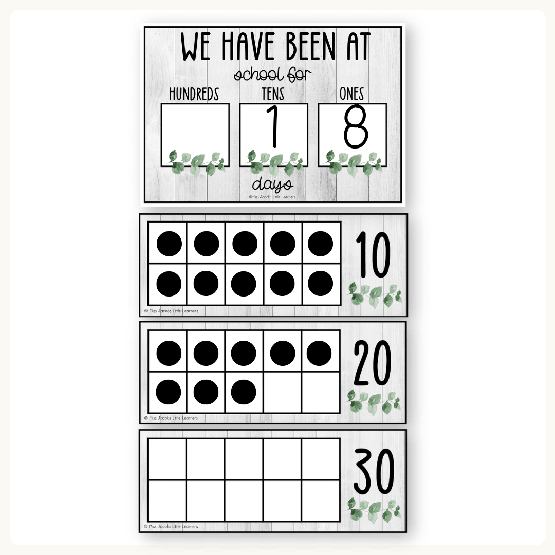 Days At School Tally Display - Modern Botanical Theme - MJLL – Miss ...