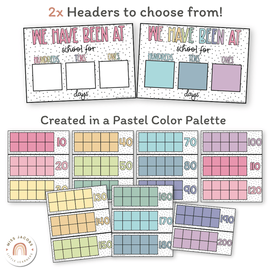 Days At School Tally Display - Spotty Pastel Decor - Miss Jacobs Little Learners
