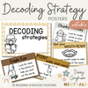 Decoding Reading Strategies Posters | Daisy Gingham Neutrals English Classroom Decor - Miss Jacobs Little Learners