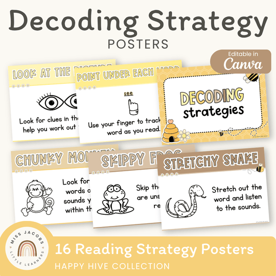 Decoding Reading Strategies Posters - Happy Hive English Decor