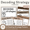 Decoding Reading Strategies Posters | Ombre Neutral English Classroom Decor - Miss Jacobs Little Learners