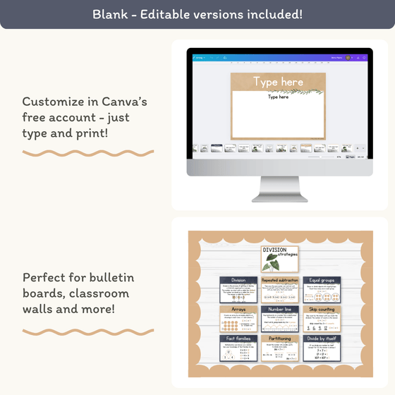 Division Strategies Posters - Boho Plants Classroom Decor - Miss Jacobs Little Learners