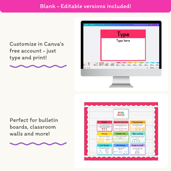 Division Strategies Posters - Bright Classroom Decor - Miss Jacobs Little Learners