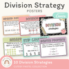 Division Strategies Posters - Cutesy Pastel Math Decor - Miss Jacobs Little Learners