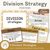 Division Strategies Posters - Daisy Gingham Neutrals Classroom Decor - Miss Jacobs Little Learners