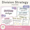 Division Strategies Posters - Daisy Gingham Pastels Classroom Decor - Miss Jacobs Little Learners