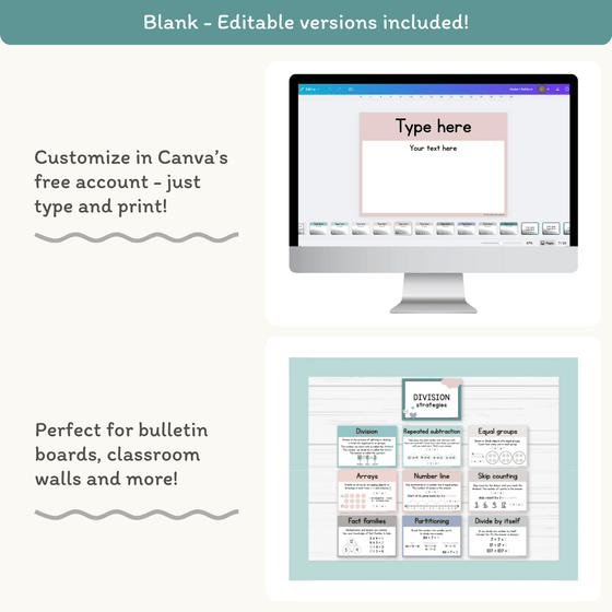Division Strategies Posters - Rainbow Calm Colors Classroom Decor - Miss Jacobs Little Learners