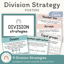  Division Strategies Posters - Rainbow Calm Colors Classroom Decor - Miss Jacobs Little Learners