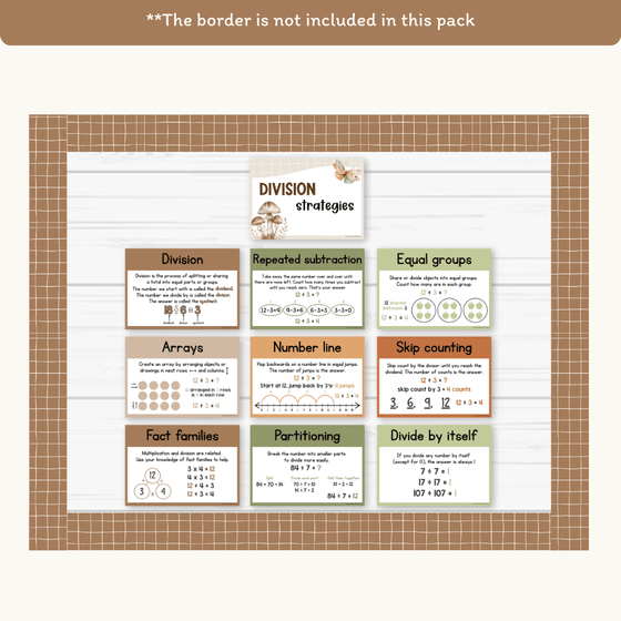 Division Strategies Posters - Woodland Classroom Decor - Miss Jacobs Little Learners
