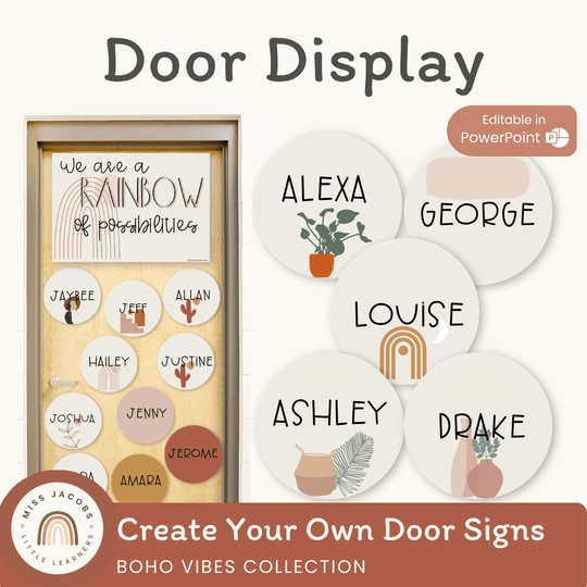Door Display - Boho Vibes Classroom Decor