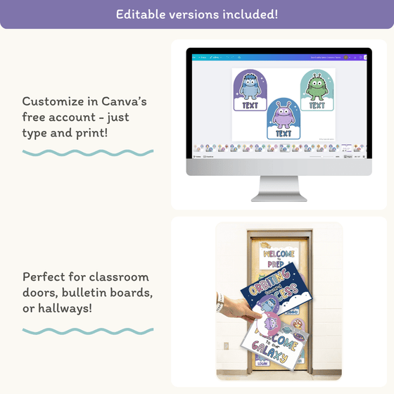 Door Display Cute Aliens - Dreamy Space Classroom Decor - Miss Jacobs Little Learners