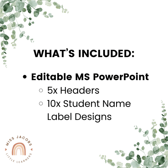 Door Display - Modern Botanical Classroom Decor - Miss Jacobs Little Learners