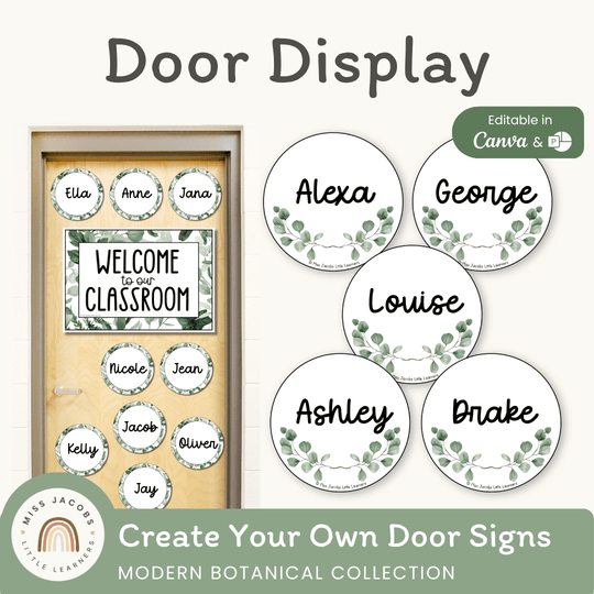 Door Display - Modern Botanical Classroom Decor