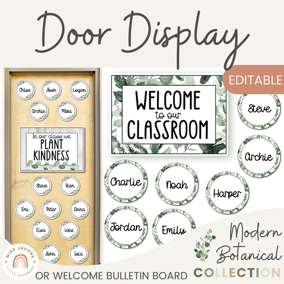Door Display - Modern Botanical Classroom Decor - Miss Jacobs Little Learners