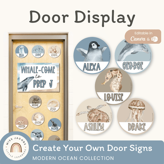 Door Display - Modern Ocean Classroom Decor