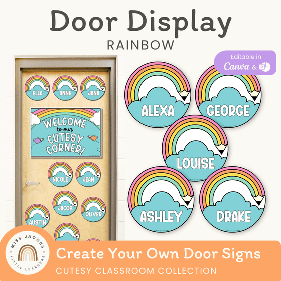 Door Display Rainbow - Cutesy Classroom Decor - Miss Jacobs Little Learners