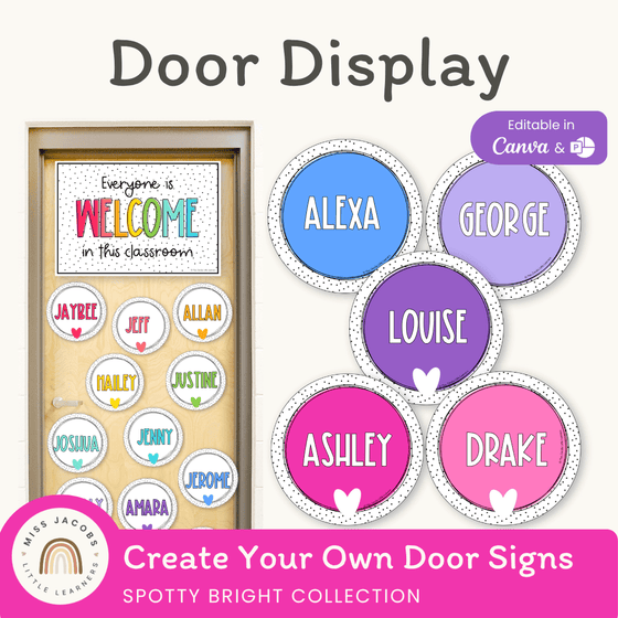 Door Display - Spotty Bright Decor - Miss Jacobs Little Learners