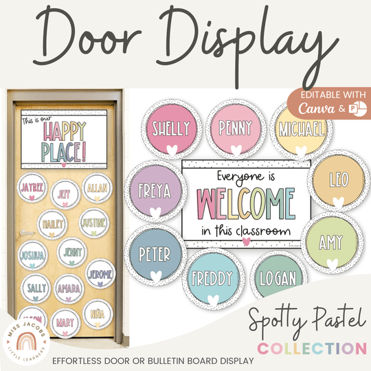 Door Display - Spotty Pastel Classroom Decor