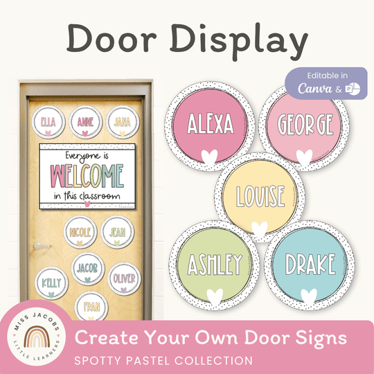 Door Display - Spotty Pastel Classroom Decor