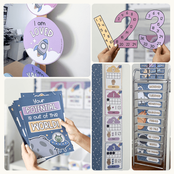 Dreamy Space Theme Classroom Decor Bundle - Miss Jacobs Little Learners