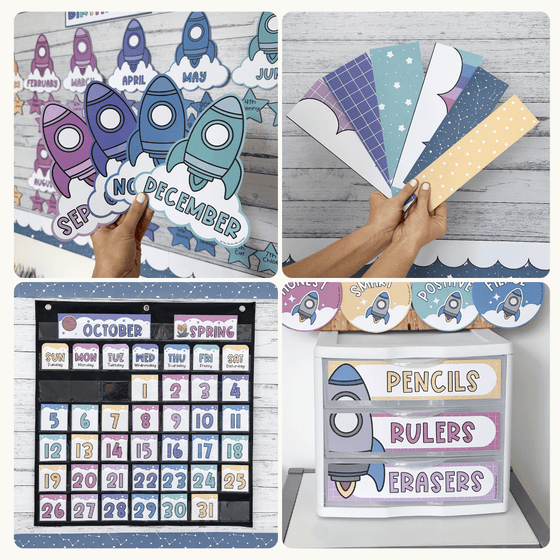 Dreamy Space Theme Classroom Decor Bundle - Miss Jacobs Little Learners
