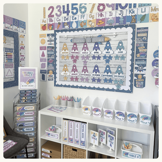 Dreamy Space Theme Classroom Decor Bundle - Miss Jacobs Little Learners
