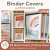 Earthy Rainbow Themed Teacher Binder Covers and Spines | Editable - Miss Jacobs Little Learners