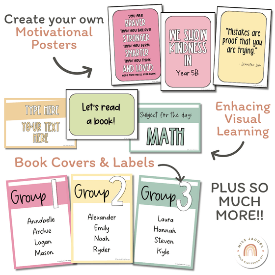 Editable Classroom Posters | PASTELS - Miss Jacobs Little Learners