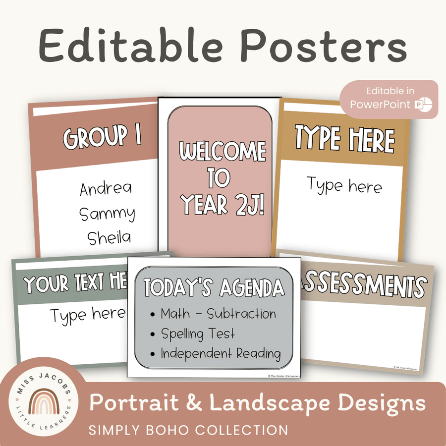 Classroom Posters: Classroom Decor Editable Templates – Miss Jacobs ...