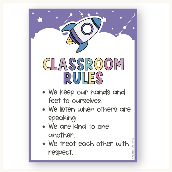 Editable Classroom Posters Template - Dreamy Space Decor - Miss Jacobs Little Learners