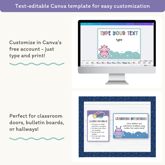 Editable Classroom Posters Template - Dreamy Space Decor - Miss Jacobs Little Learners