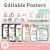 Editable Classroom Posters Template - Pastel Composition Notebook Decor - Miss Jacobs Little Learners