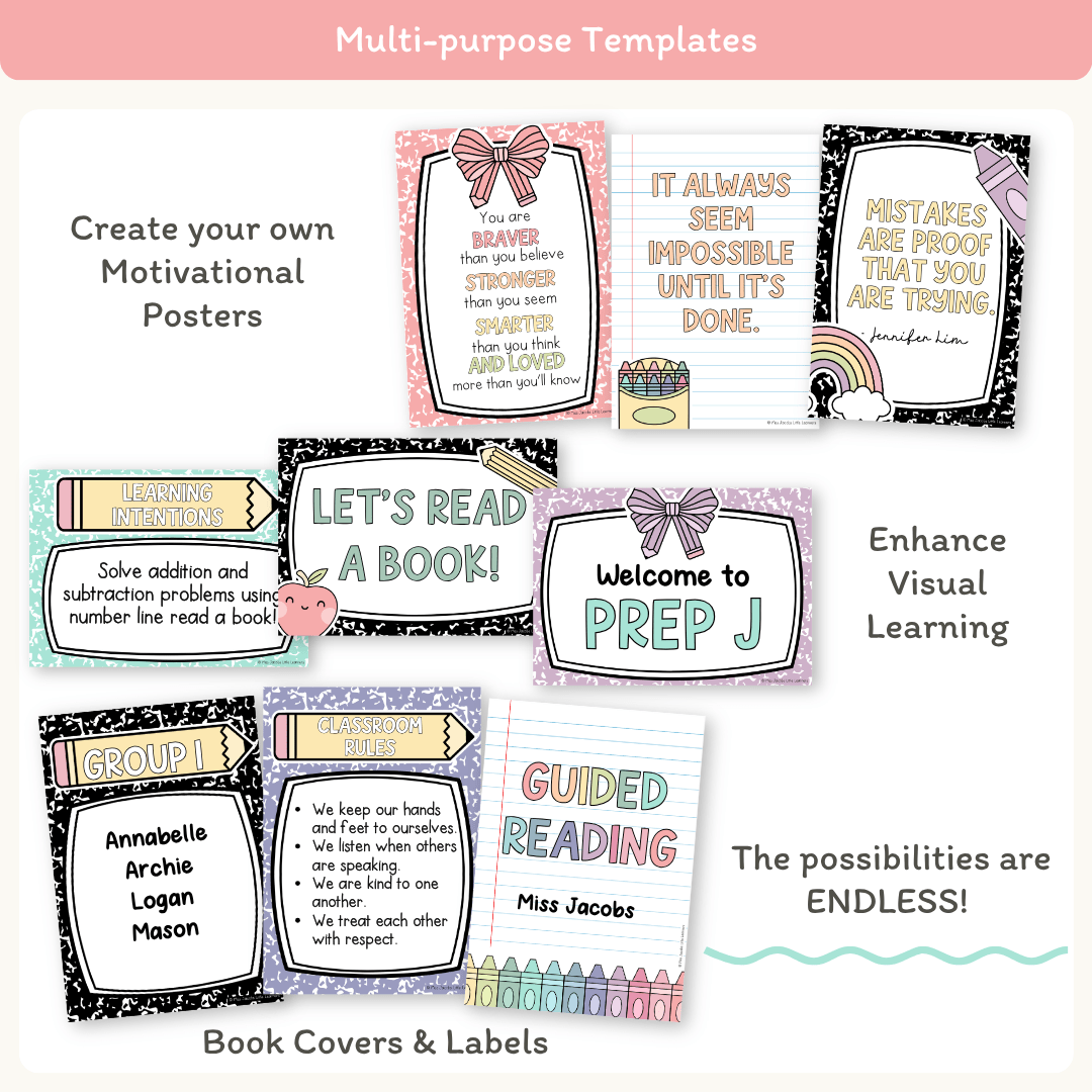 Editable Classroom Posters Template: Composition Notebook – Miss Jacobs ...