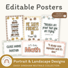 Editable Classroom Posters Templates - Daisy Gingham Neutrals Decor - Miss Jacobs Little Learners