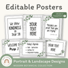 Editable Classroom Posters Templates - Modern Botanical Decor - Miss Jacobs Little Learners
