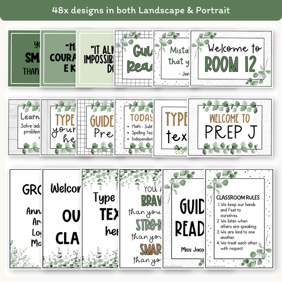 Editable Classroom Posters Templates - Modern Botanical - MJLL – Miss ...