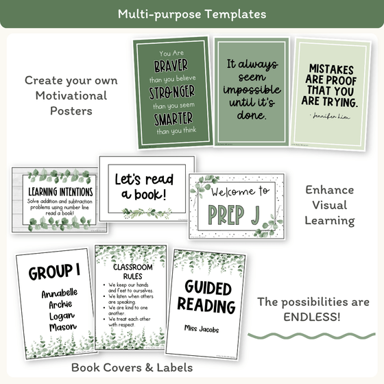 Editable Classroom Posters Templates - Modern Botanical - MJLL – Miss ...