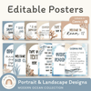 Editable Classroom Posters Templates - Modern Ocean Theme - Miss Jacobs Little Learners