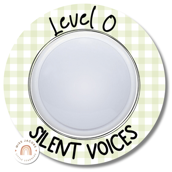 Editable Voice Levels Display | Push Light Noise Levels | Daisy Gingham Pastels - Miss Jacobs Little Learners