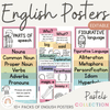 English Posters Bundle | PASTELS | Muted Rainbow Classroom Decor - Miss Jacobs Little Learners