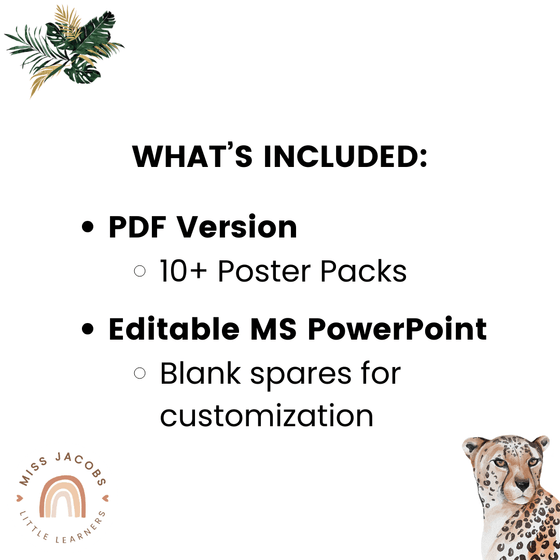 English Posters Bundle | Reading and Writing Strategies | Modern Jungle Calm Classroom Decor - Miss Jacobs Little Learners