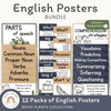 English Posters Reading and Writing Bundle - Boho Plants Theme - Miss Jacobs Little Learners